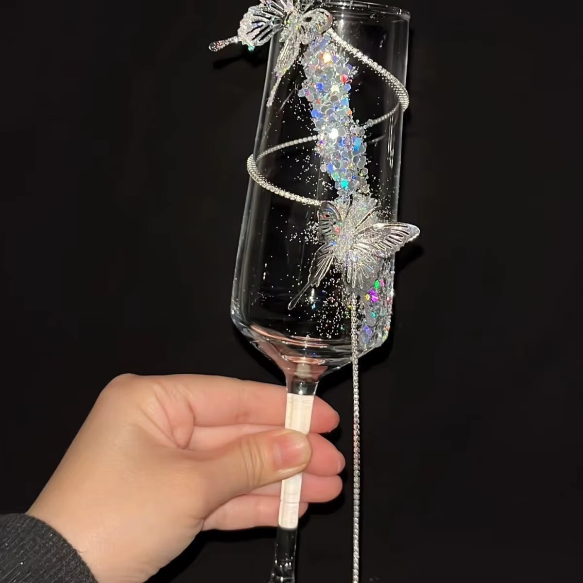 Verre à cocktail de mariage en forme de diamant