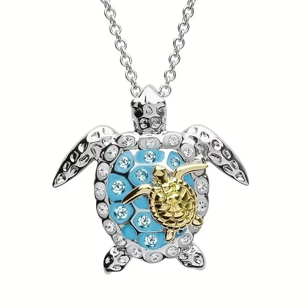 Collier de luxe avec pendentif Animal tortue de mer pour femme