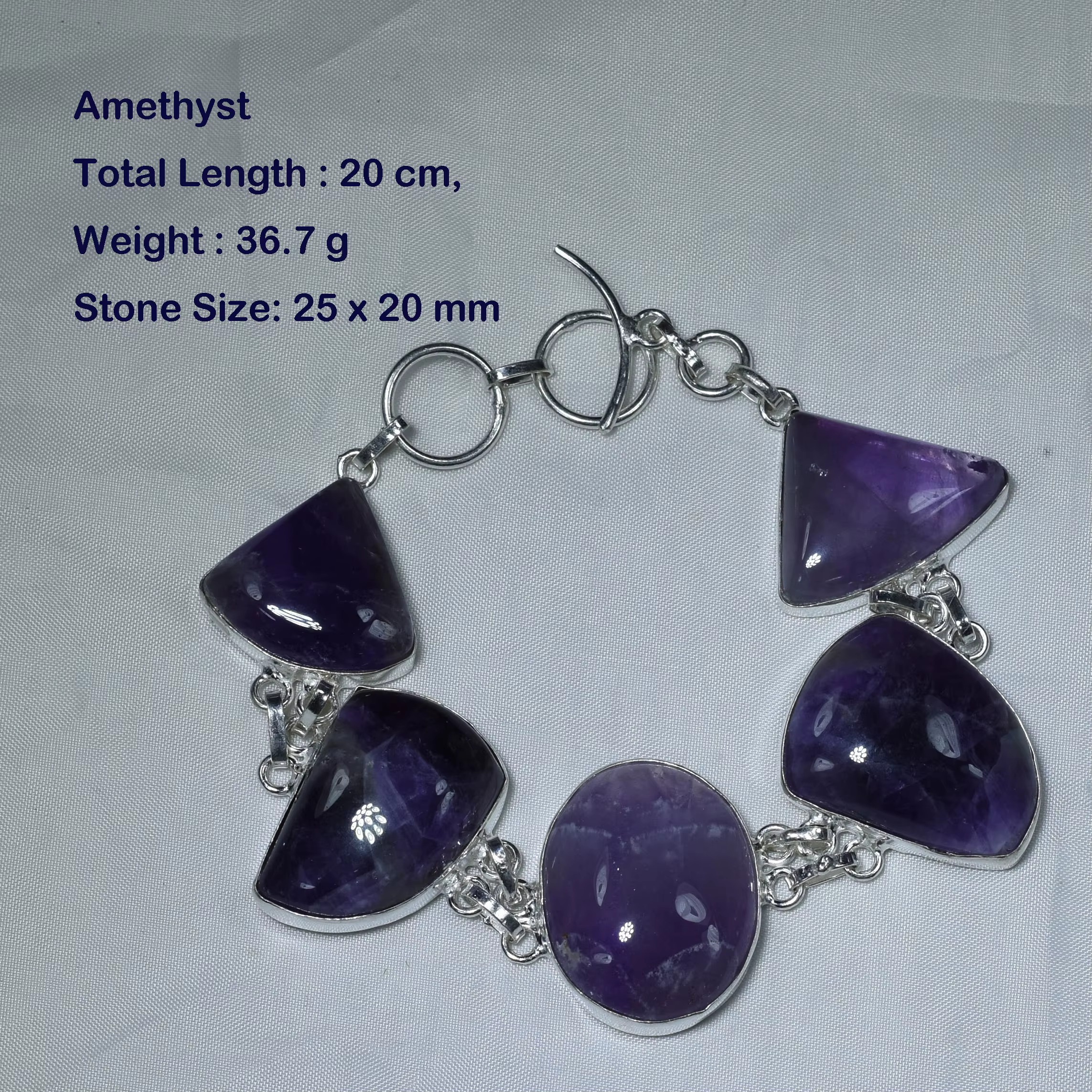 Bracelet péridot en Agate de topaze bleue d'améthyste véritable