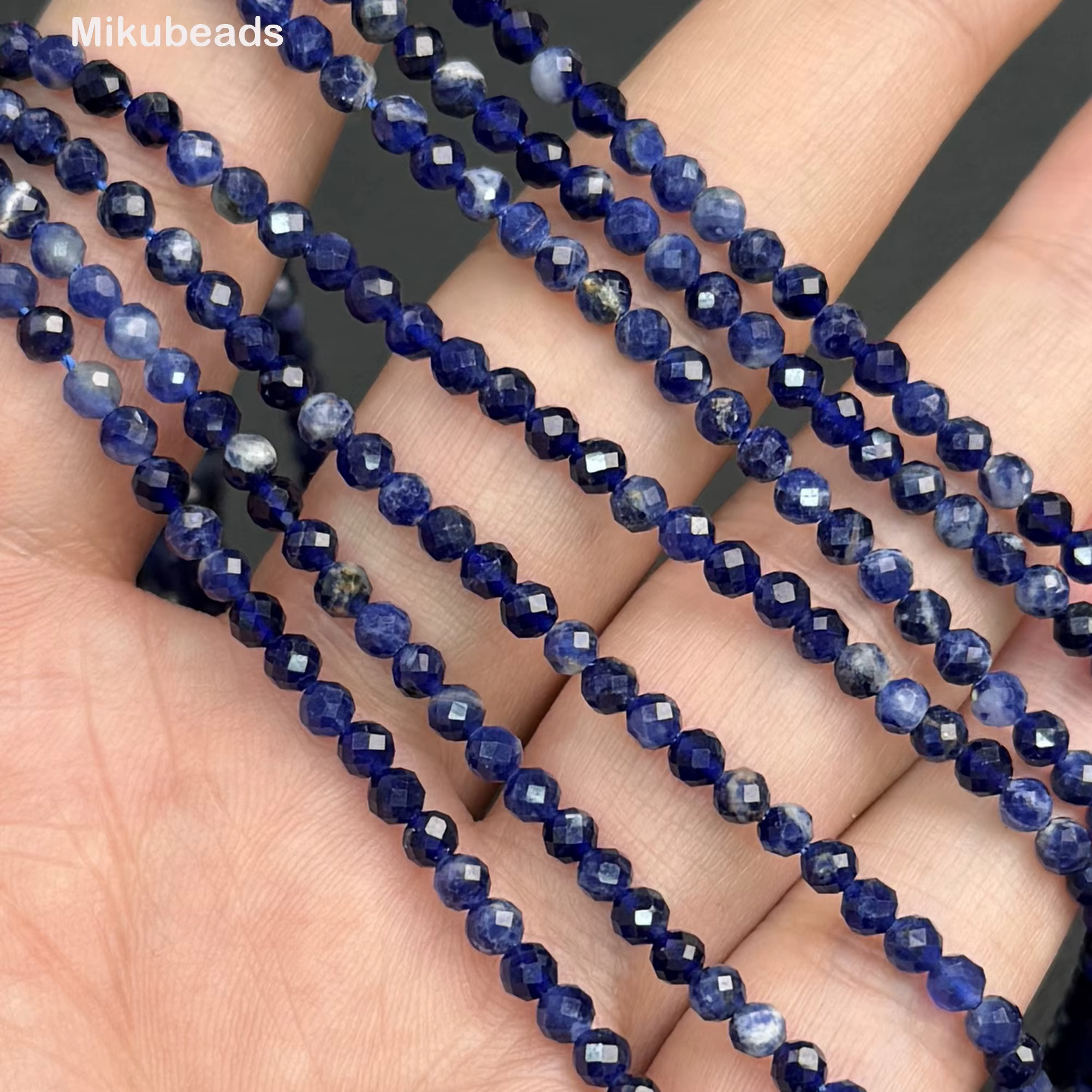 Pierre Sodalite naturelle de 3mm