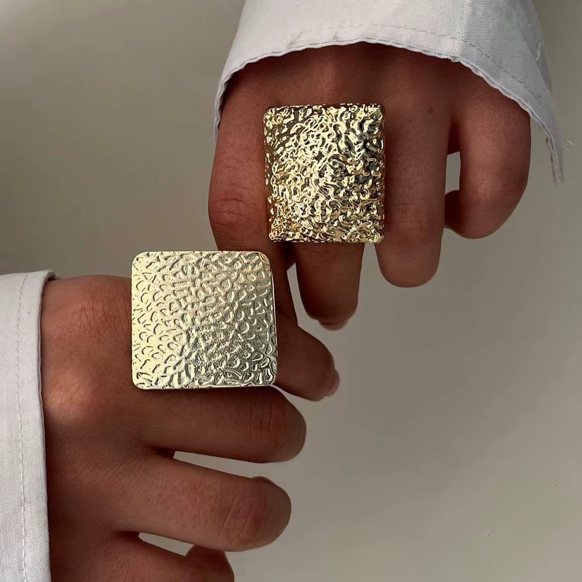 Zora – bague ouverte en acier inoxydable plaqué or 18 carats pour femmes