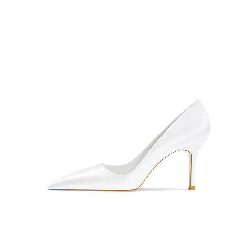 Nouvelles Chaussures de Mariée Blanches à Talons Hauts