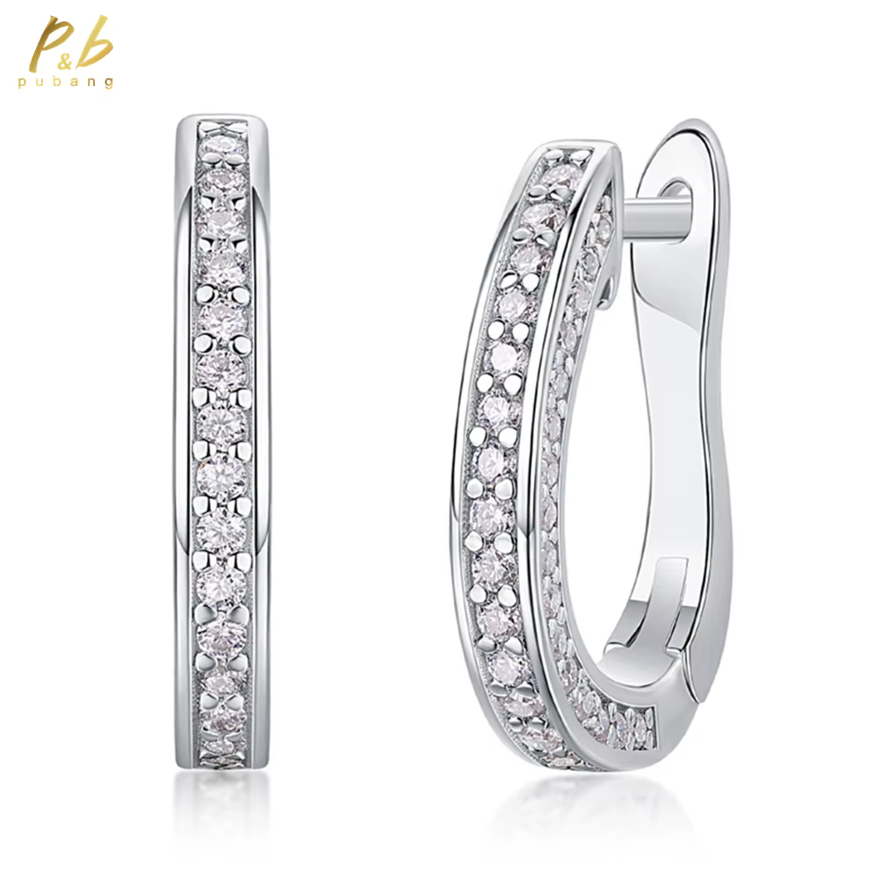 Bijoux fins 925 en argent Sterling 3EX VVS1 D couleur véritable Moissanite diamant gemmes mode boucles d'oreilles pour