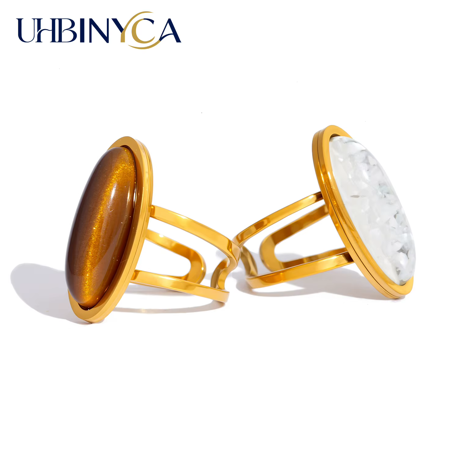 Bague ovale géométrique pour femmes