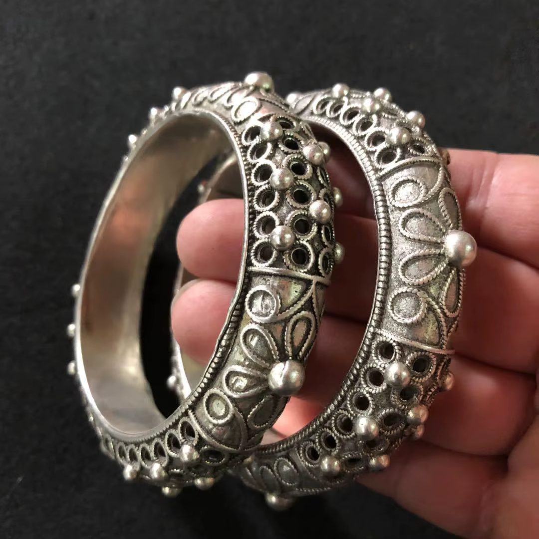 Bracelet Tibétain en Argent ATA Ao Noir