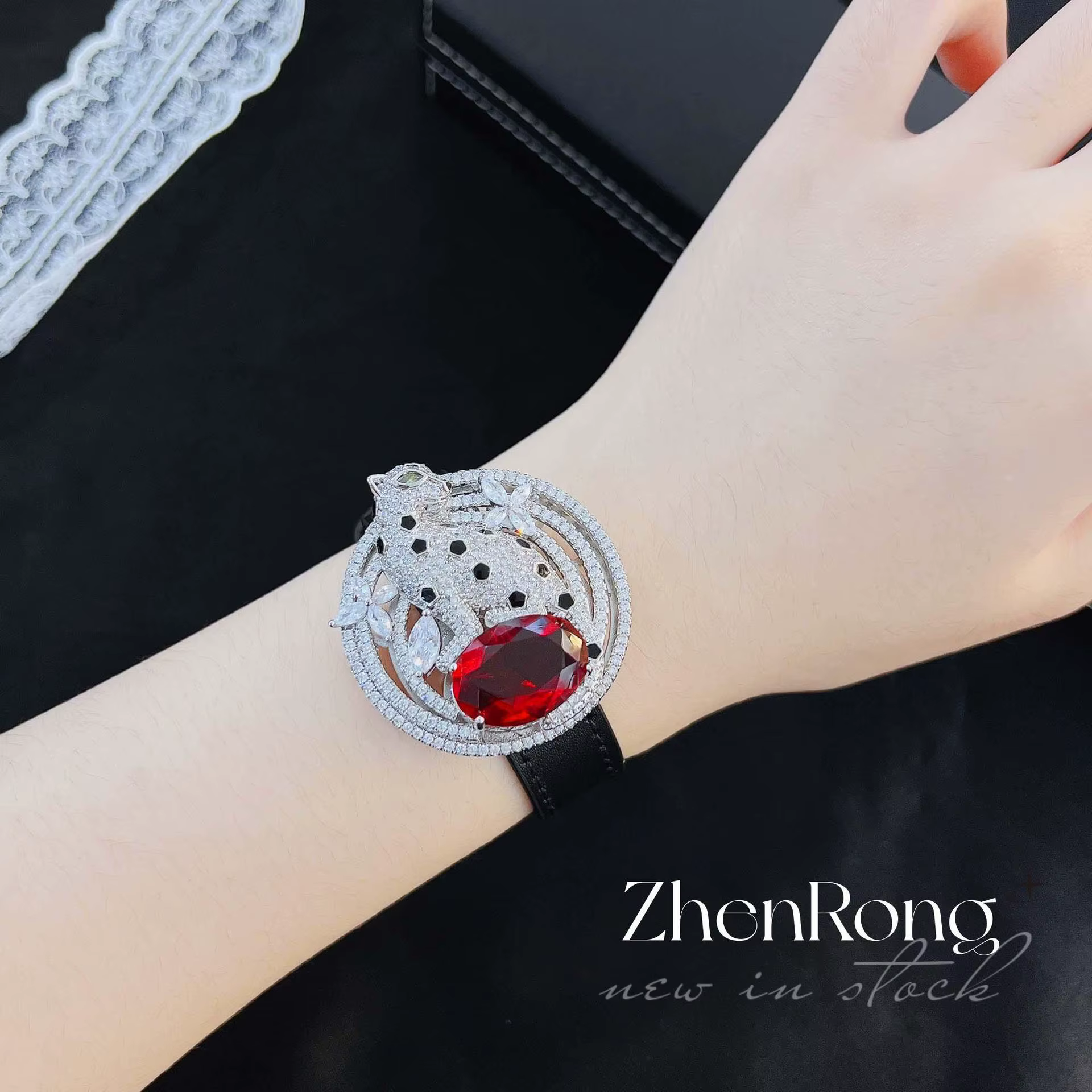 Foyimagination-Bracelet de ceinture en corindon rouge Él
