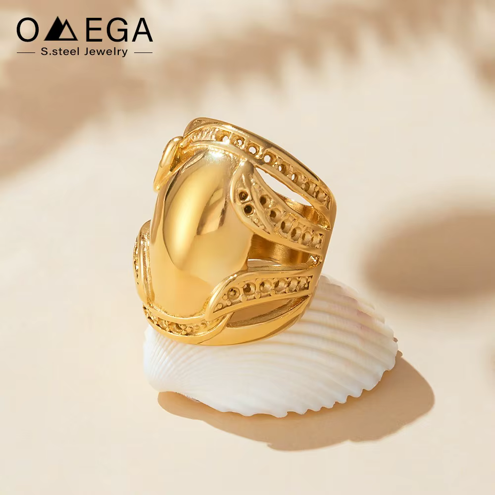 Bague épaisse Vintage en acier inoxydable pour femmes