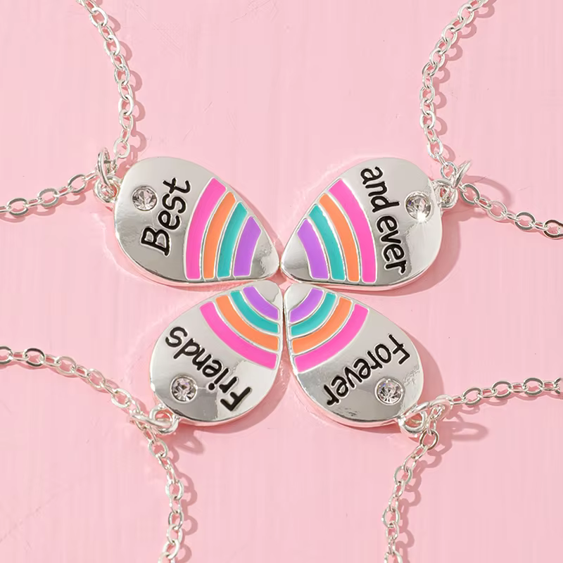 Pendentif arc-en-ciel meilleurs amis pour toujours et jamais