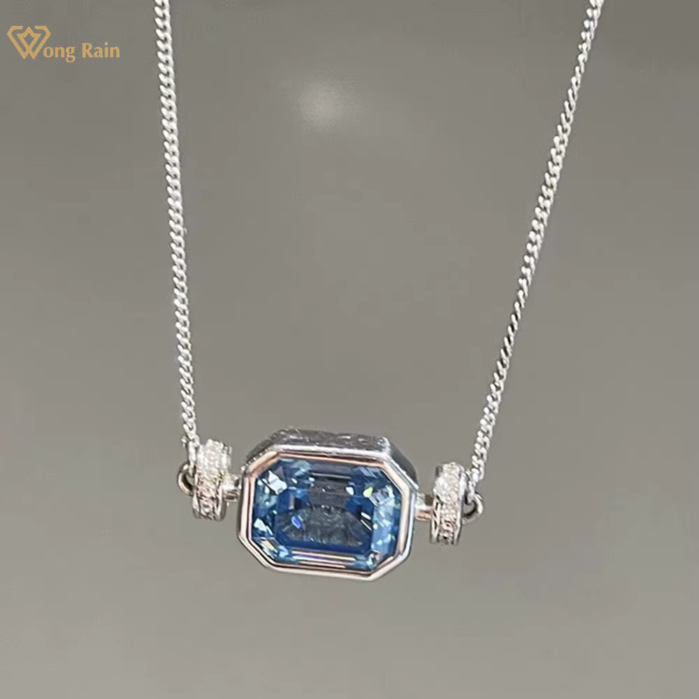 Wong Rain – collier avec pendentif en argent Sterling 925 massif scintillant