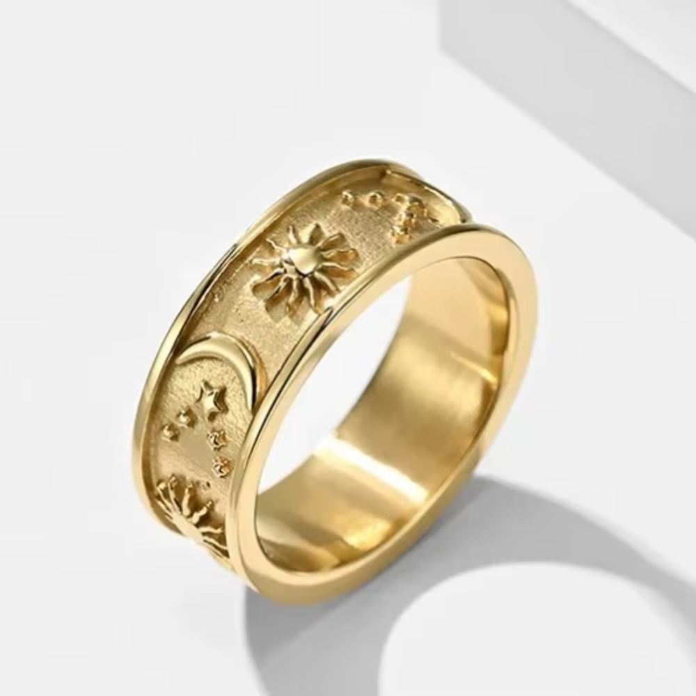 Bague rétro Vintage en acier inoxydable pour hommes et femmes