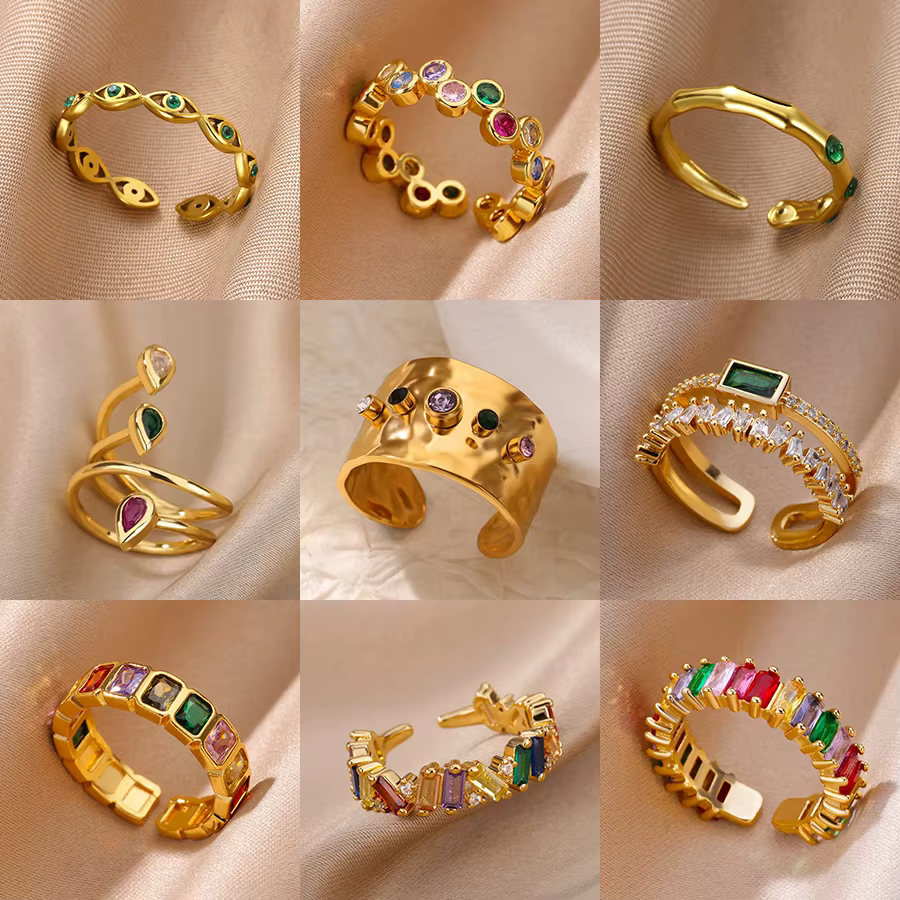Bagues en Zircon coloré pour femmes
