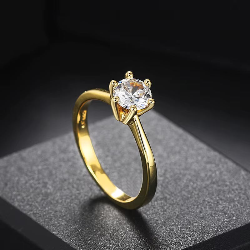 Bague de mariage en cristal 1 Carat pour femme