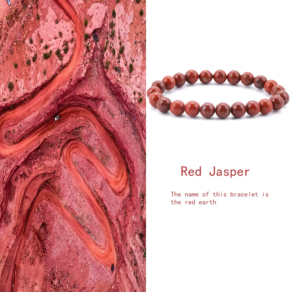 Pierre naturelle 4A jaspe rouge prière Bracelets de perles femmes hommes chapelet