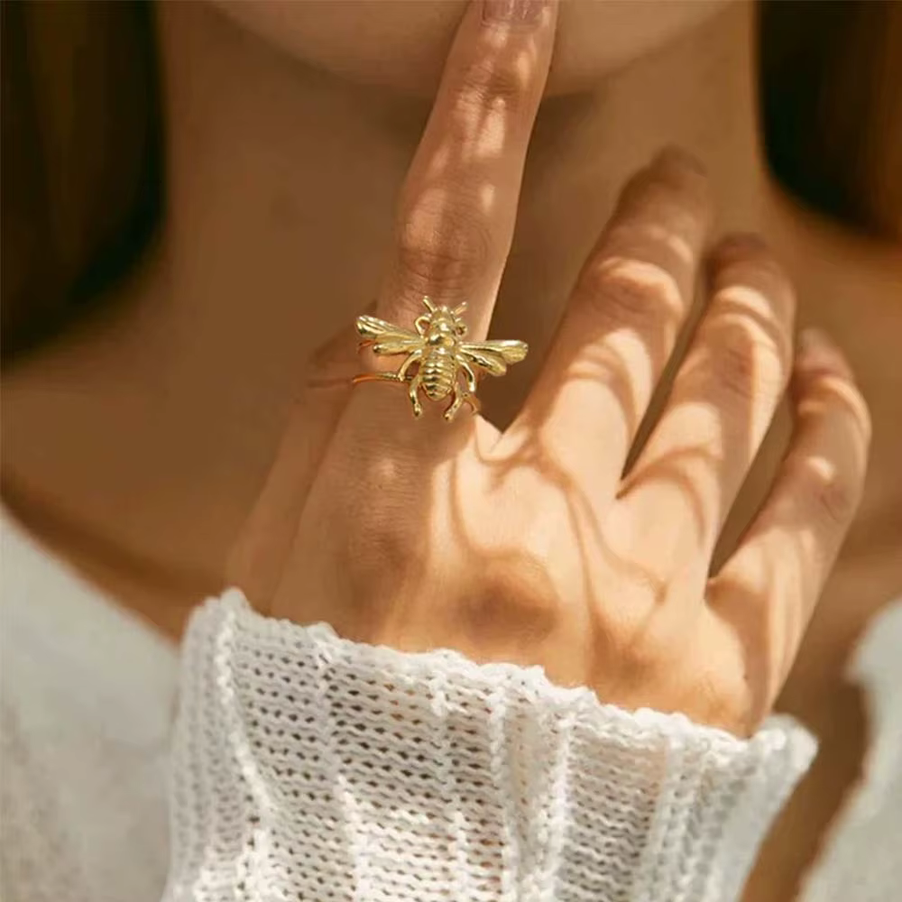 EUEAVAN – bague ajustable Vintage en acier inoxydable pour femmes