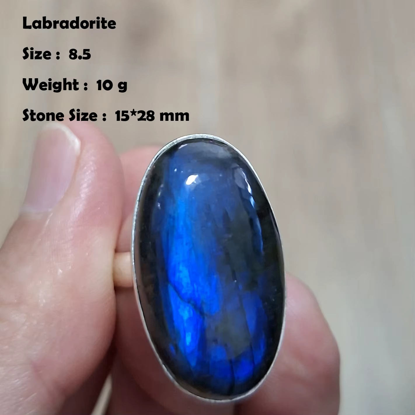 Bague en labradorite véritable pour femme, cadeau