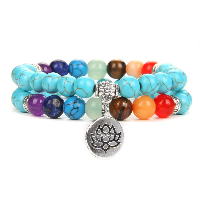 Bracelets à breloques Lotus pour femmes et hommes