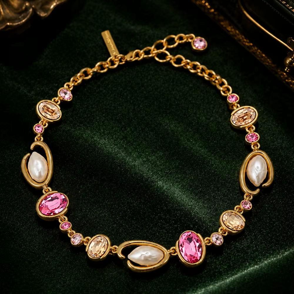 Glam O-Link – collier ras du cou avec pendentif en strass