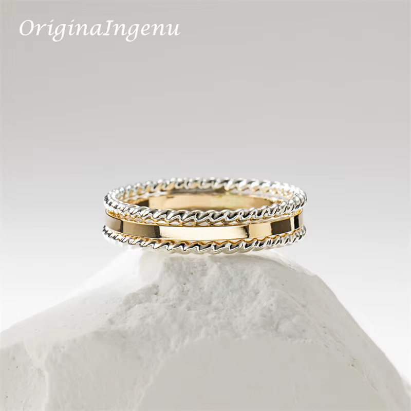 Ensemble de 3 bagues empilables remplies d'or