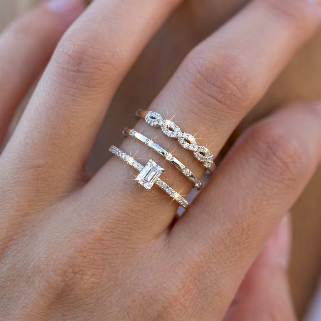 Bague en zinc de luxe de style français pour femme