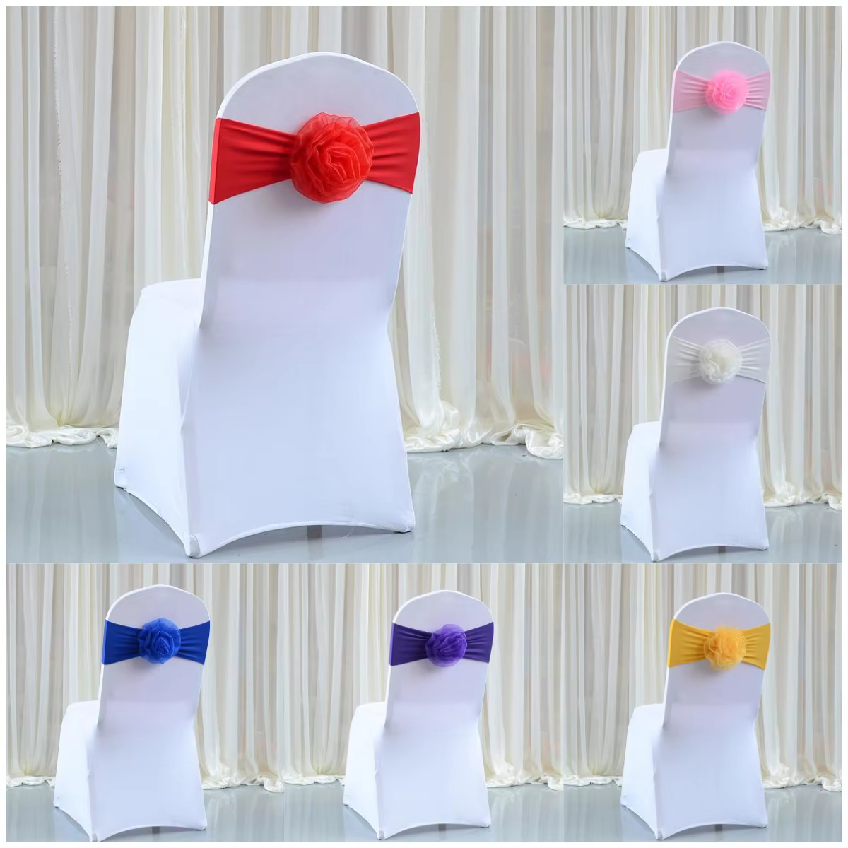 10 pièces décoration de mariage chaise ceinture dos fleurs et nœud papillon fête d'anniversaire vacances Style européen