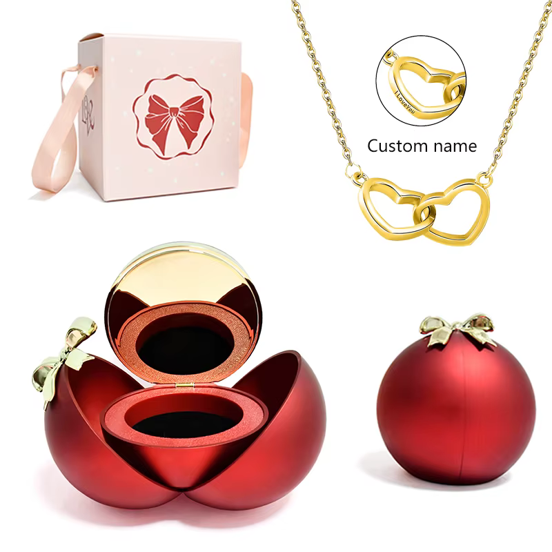 Boîte à bijoux ronde en Rose éternelle