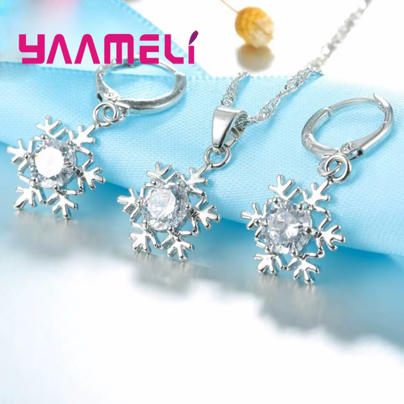 Ensemble de bijoux en argent regardé 925 pour femme