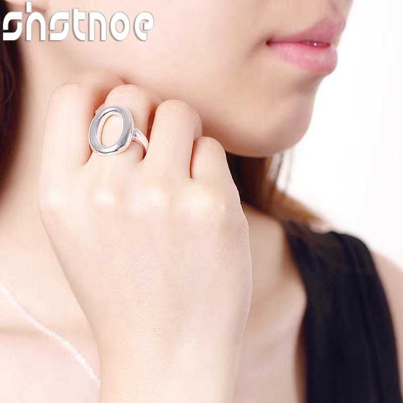Bague ouverte en forme de O en argent Sterling 925 pour femmes