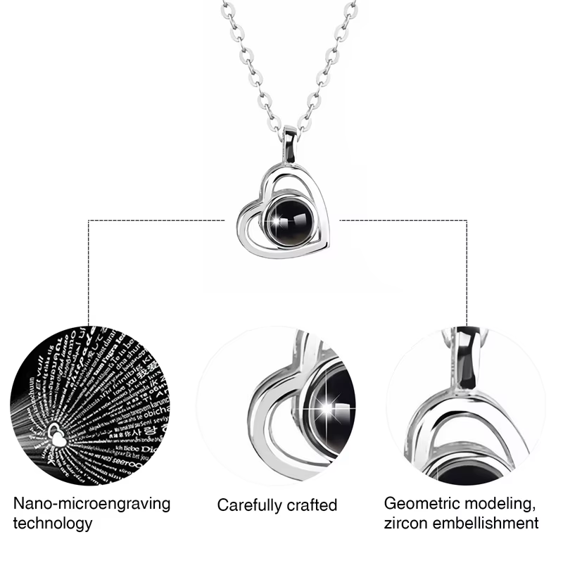 Collier avec projection de photo personnalisée