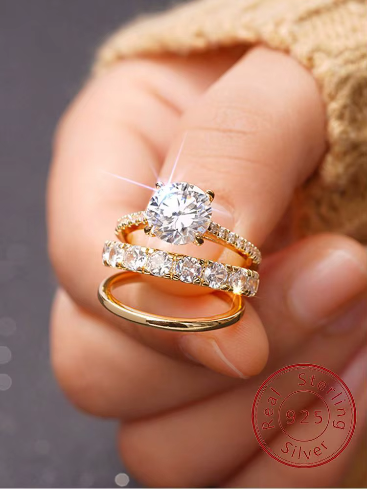 Magnifique bague ronde en argent Sterling 925