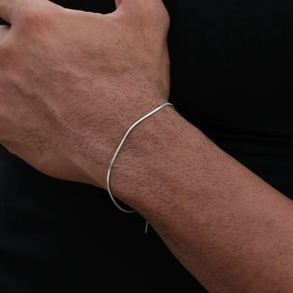 Bracelet Carré Simple en Acier Inoxydable pour Homme et Femme