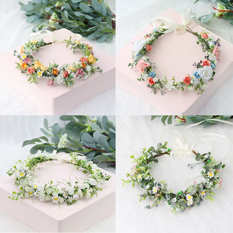 Couronne de roses de style bohème