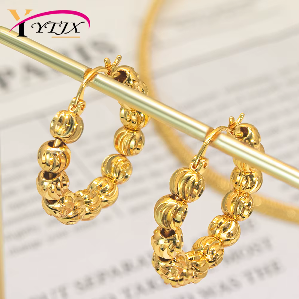 Boucles d'oreilles rondes dorées YTJX