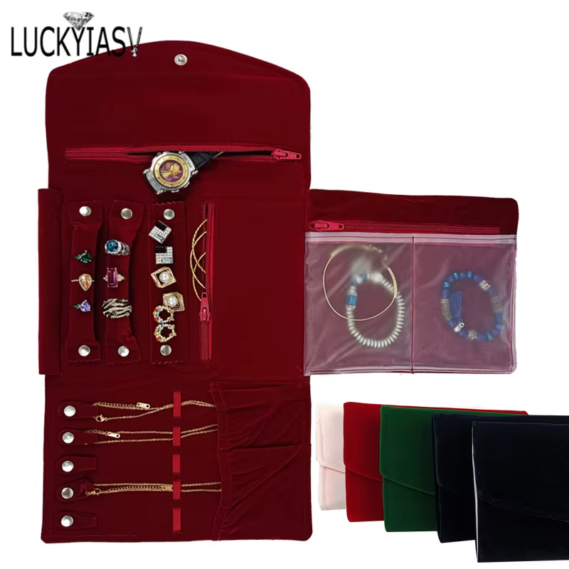Organisateur de bijoux de voyage Portable bordeaux