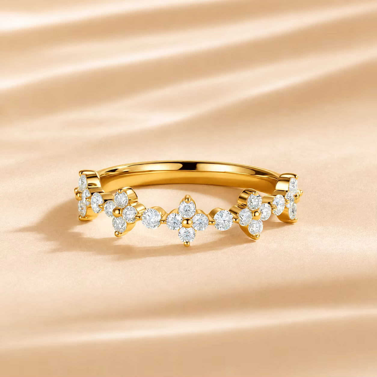 Bague de fiançailles, d'anniversaire ou de promesse en or 9K ou 14K avec diamant de laboratoire personnalisé