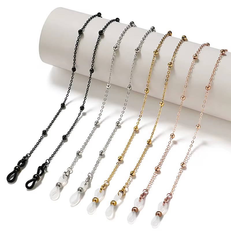 Chaîne de lunettes en perles pour femmes, perles suspendues, sangle de masque, collier fait à la main, lunettes de soleil, lanière, accessoires, bijoux à la mode