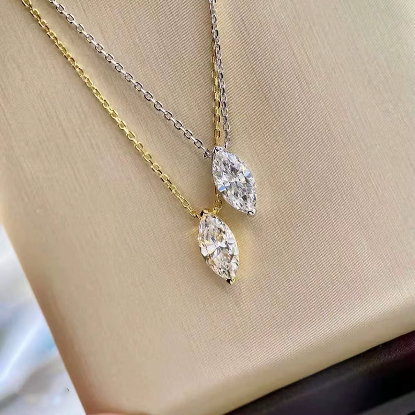 Collier en argent 925 plaqué or pour femmes