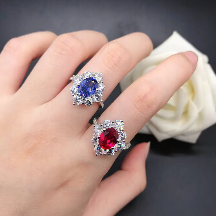 Bague de fiançailles en diamant adrenSapphire naturel pour femme