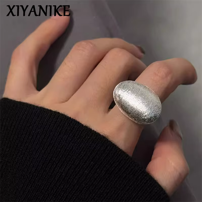 XIYANIKE Cool brillant brossé boule réglable bagues pour femmes Punk mode nouveaux bijoux cadeau fête Rock anillos mujer