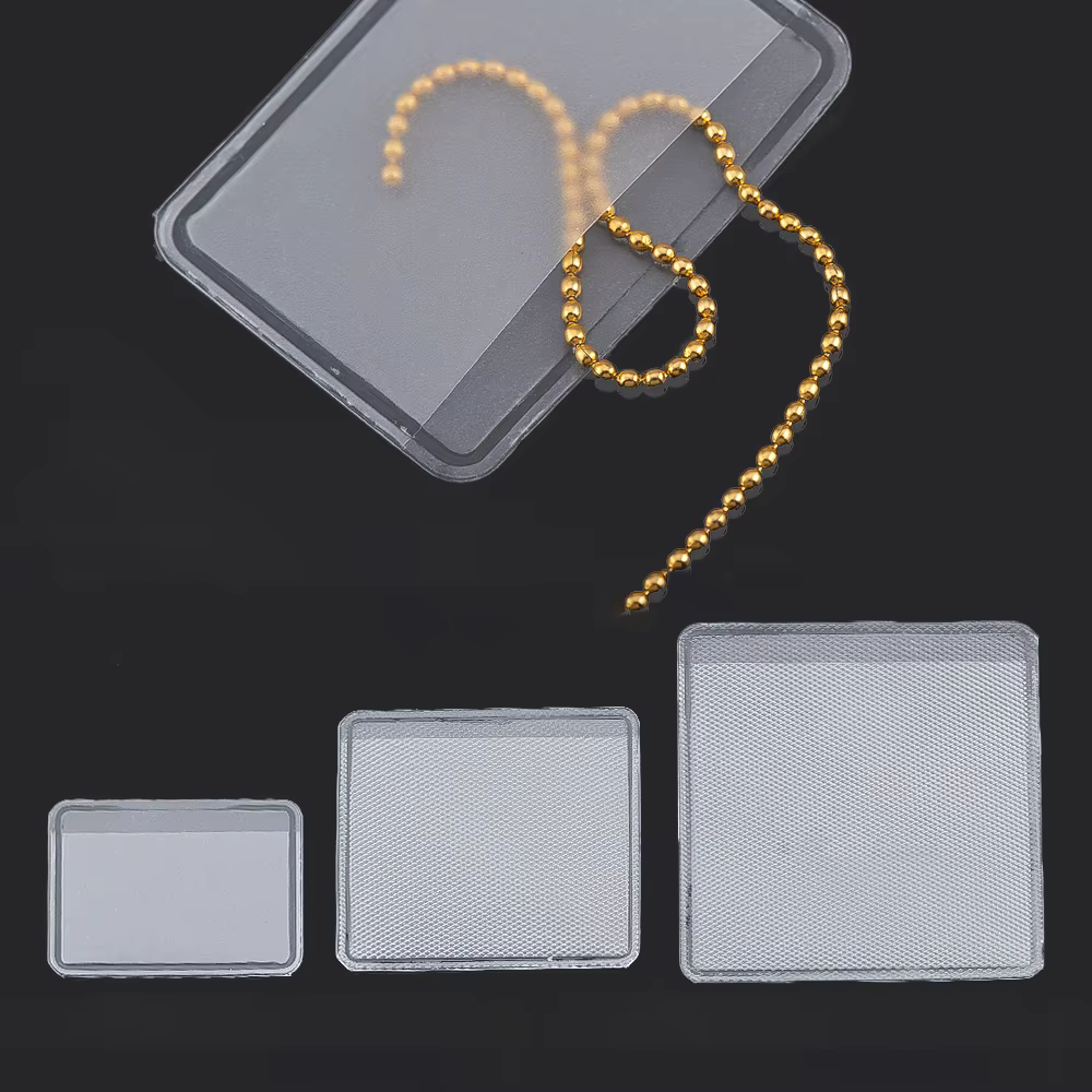 5 feuilles (50 pièces) de pochettes à bijoux autocollantes transparentes pour colliers, sacs de présentation de bijoux pour la fabrication de colliers DIY, fournitures pour sacs à bijoux