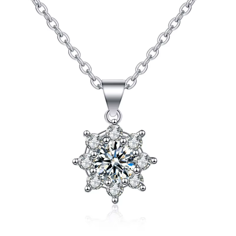 Collier en argent sterling 925 avec pendentif en zircon brillant pour femme