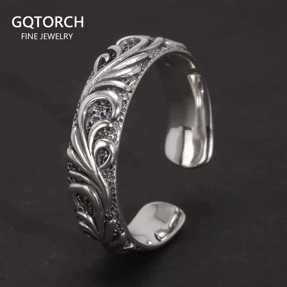 Bague de vigne éternelle en argent Sterling 925 pur pour hommes et femmes