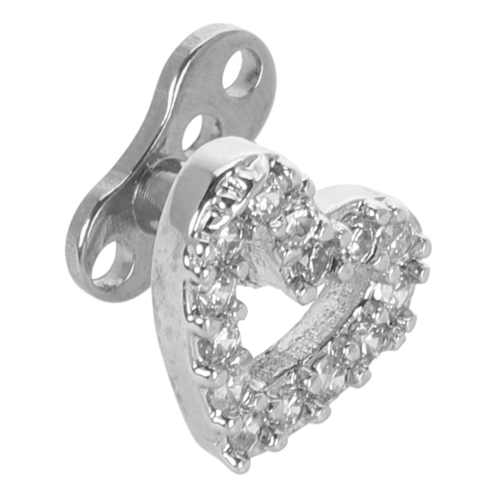 Piercing cutané en acier titane 316 en forme de cœur, 1 pièce, avec ancre en Zircon, décoration pour Nail Art, bijoux pour le corps