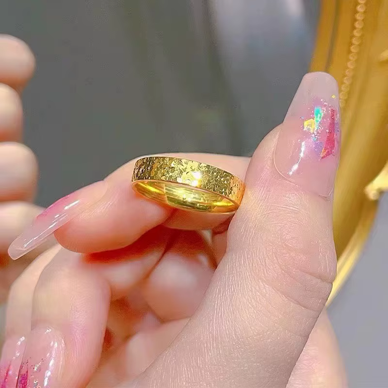 Bague en or véritable 18 carats brillant pour femme