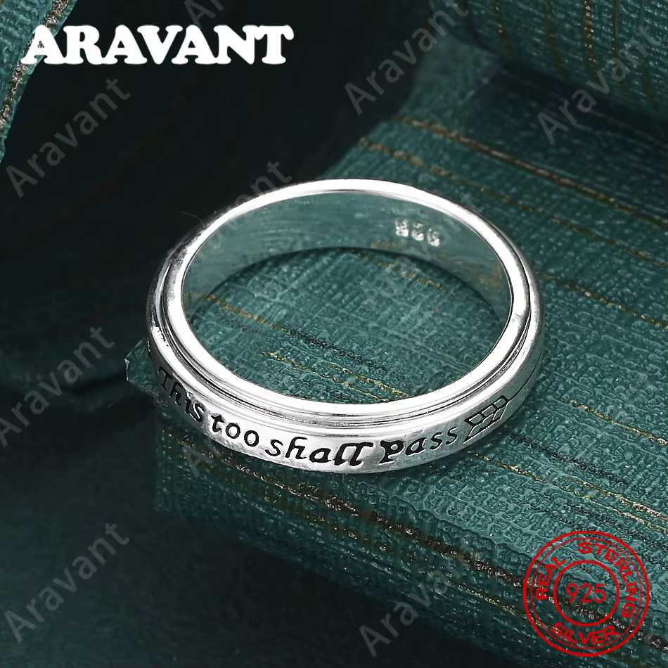 Bague en argent sterling 925 avec gravure de lettre # 6-10