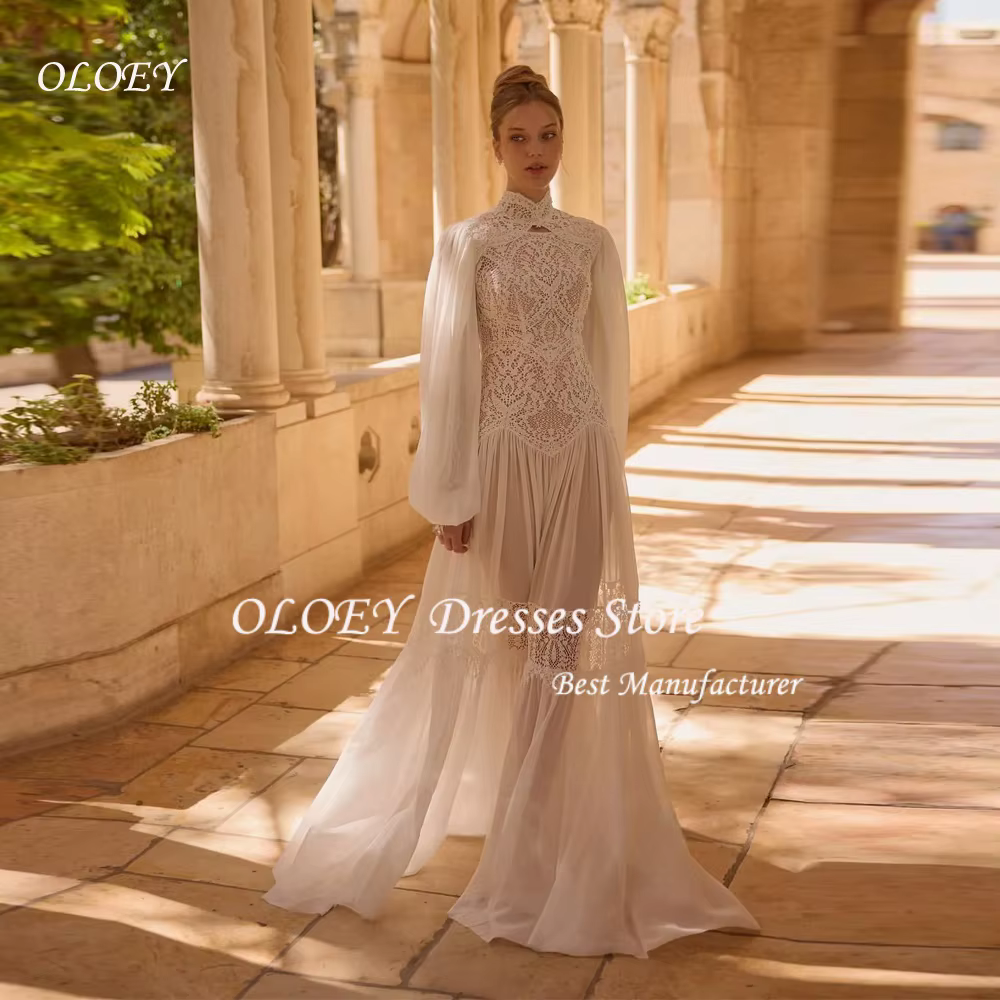 Robes de mariée en mousseline de soie personnalisées OLOEY