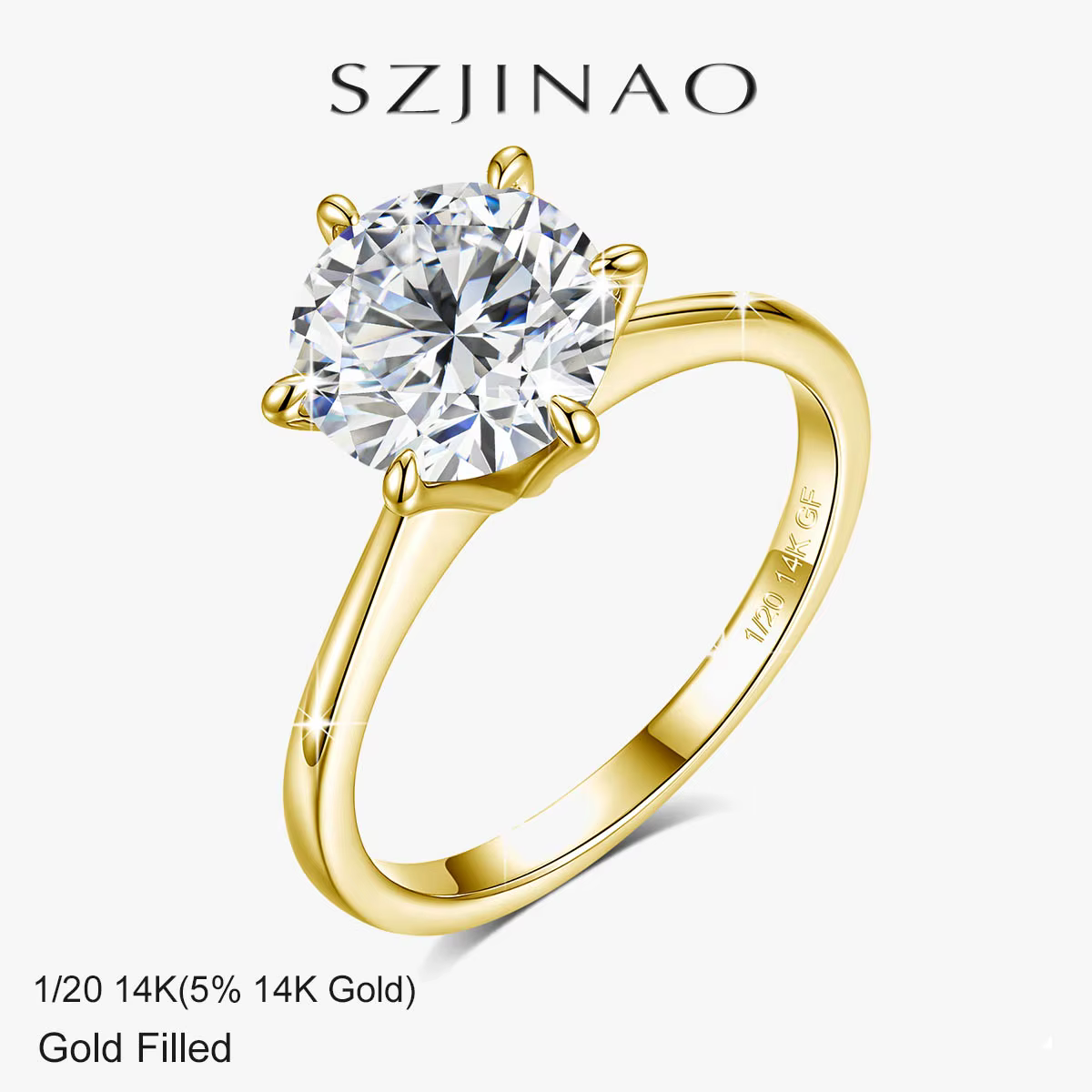 Bague Moissanite GRA 9mm 3CT