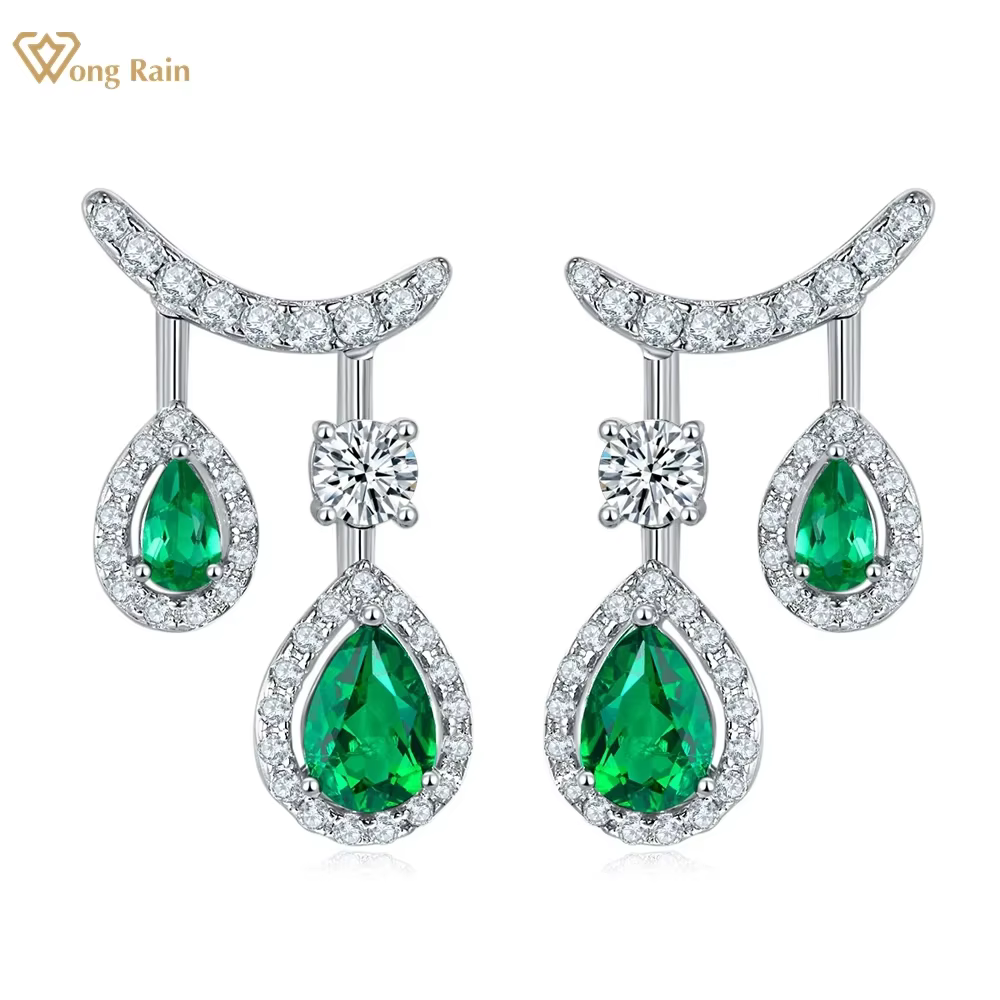 Wong Rain-Boucles d'oreilles pendantes fines en argent regardé 100%