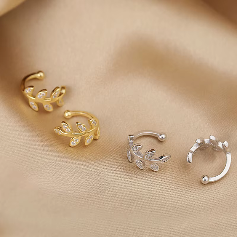 Manchette d'oreille en argent regardé 925 pour femme