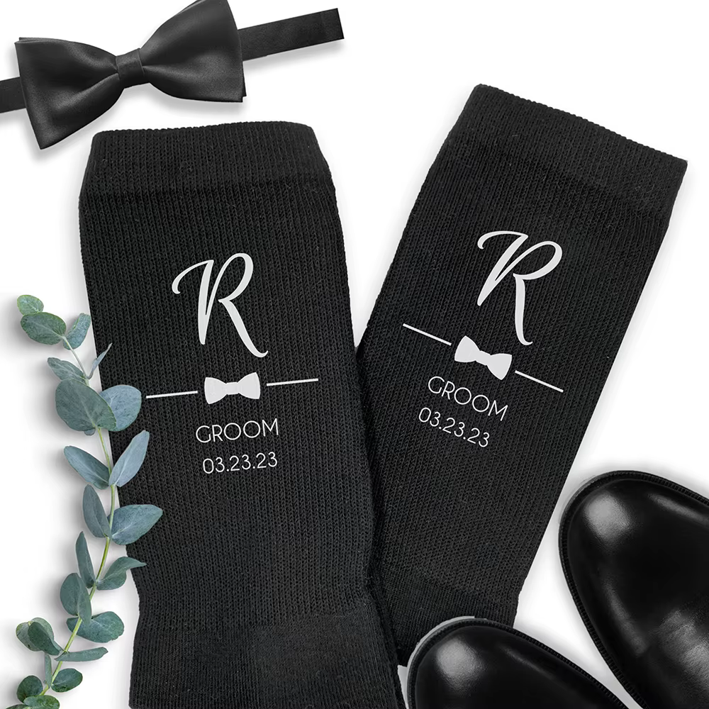 Chaussettes personnalisées pour marié Bestman de mariage