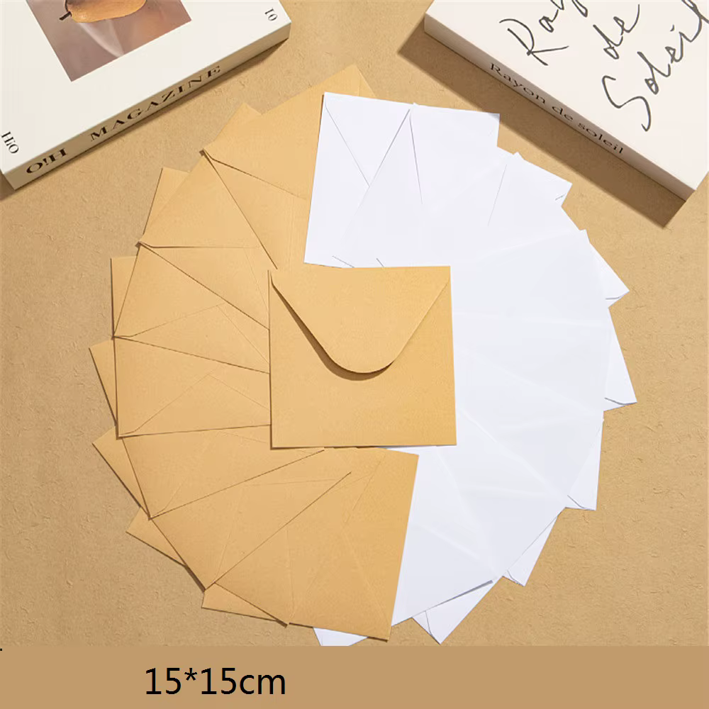 Enveloppes d'invitation carrées Vintage 15x15cm